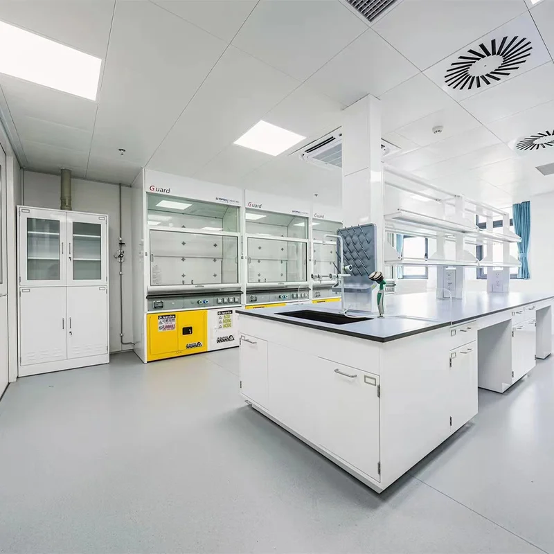 High quality  chemistry medical lab furniture for school and food lab Modular Lab Bench Wooden Central Island Work Table