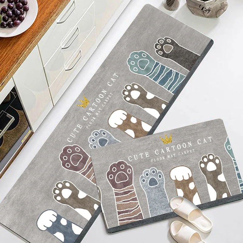 Cushioned Non-Slip Rubber Back Waterproof Kitchen Floor Mats and rugs