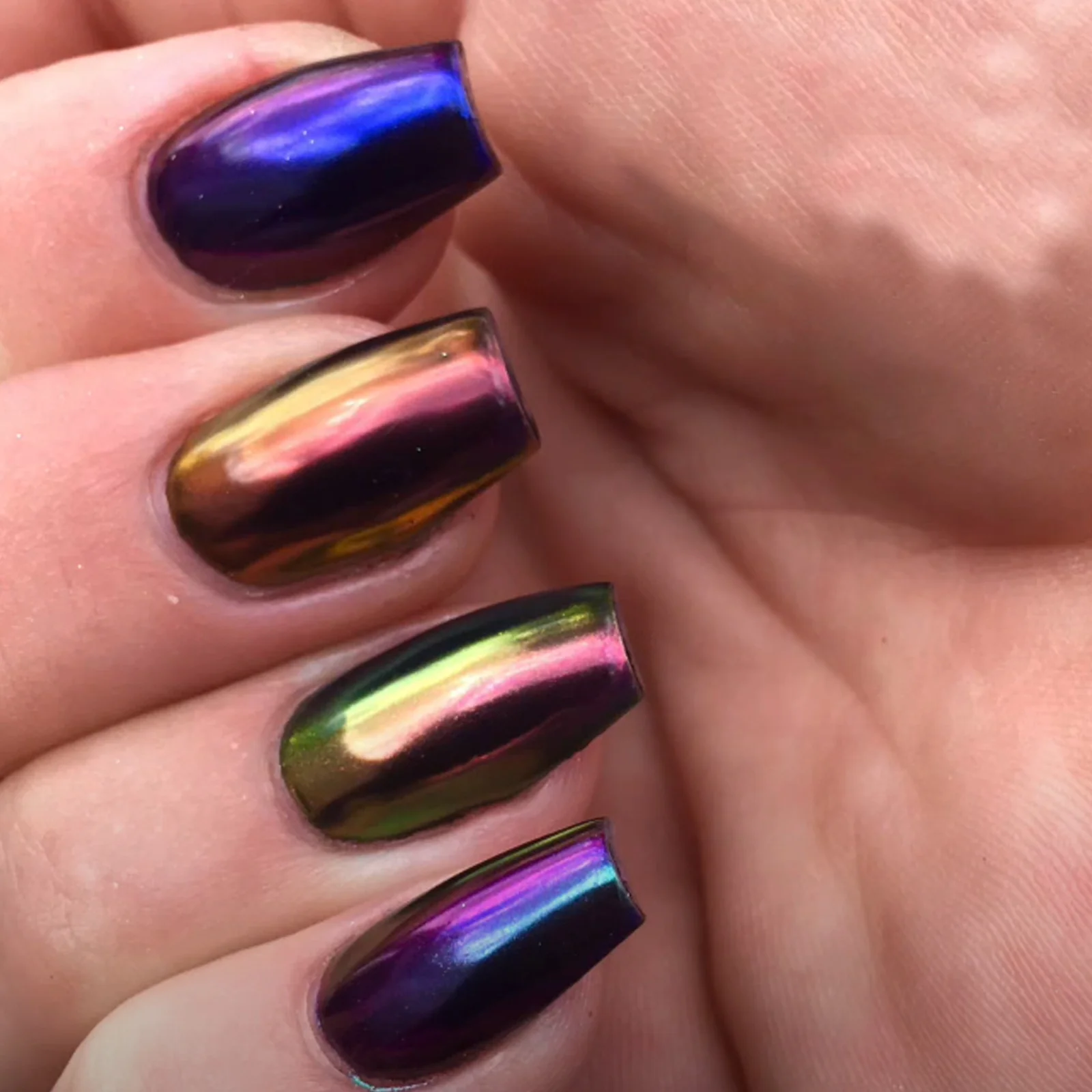 Hot Selling Pigmento Magic Mirror Duo Chrome Yellow Nail Flakes Pigment Chameleon Powder