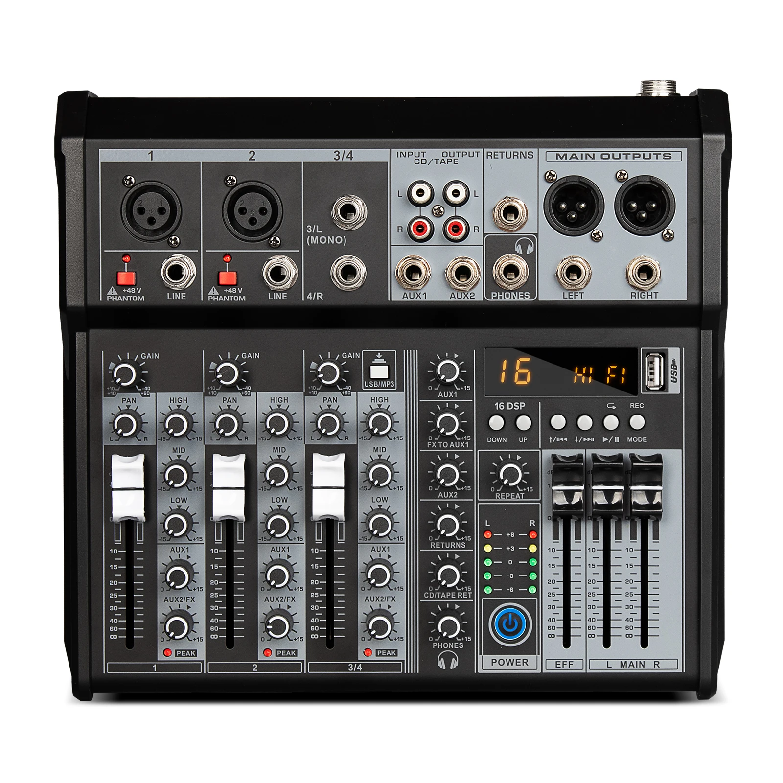 KA4 4-канальный DJ микшер консоль лучшая цена мини-семейный KTV аудио с 48 В USB/BT эффекты записи Функция подавления шума