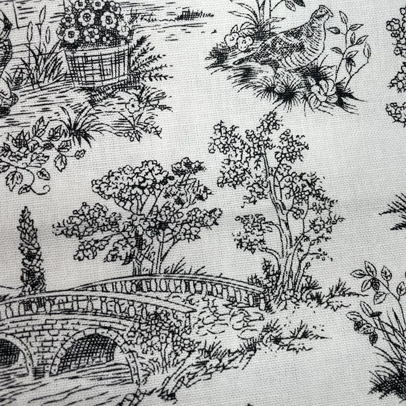 100% Cotton Reactive Printed Illustration Design Homespun Fabric for Garment and Home Textile