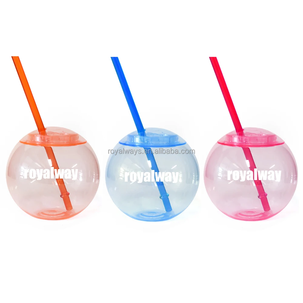 Fish Bowls for Drinks with Lids and Straws 22 oz Fishbowl Cups Clear Plastic Fish Bowls Reusable Fish Bowl Drink Cups