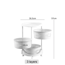 Multipurpose Home Kitchen Rotating Fruit Vegetable Storage Basket Rack 2021