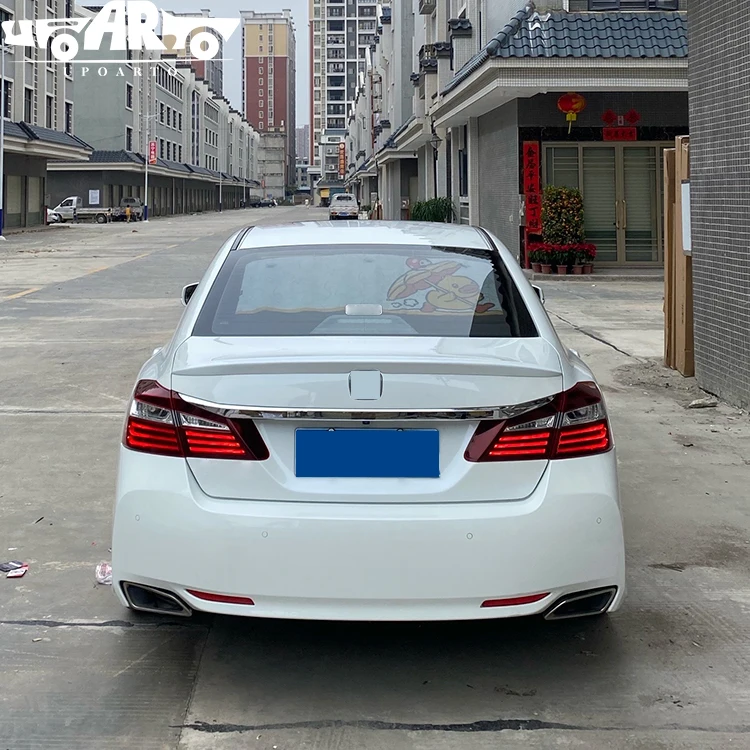 Haosheng Car Spoilers Factory Upgrade Parts ABS Plastic Carbon Fiber Rear Trunk Spoiler For Honda Accord 9th Gen 2013 2014 2015