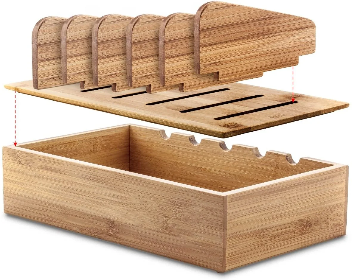 Natural bamboo charging station bracket, charger power strip to store smartphones and tablets