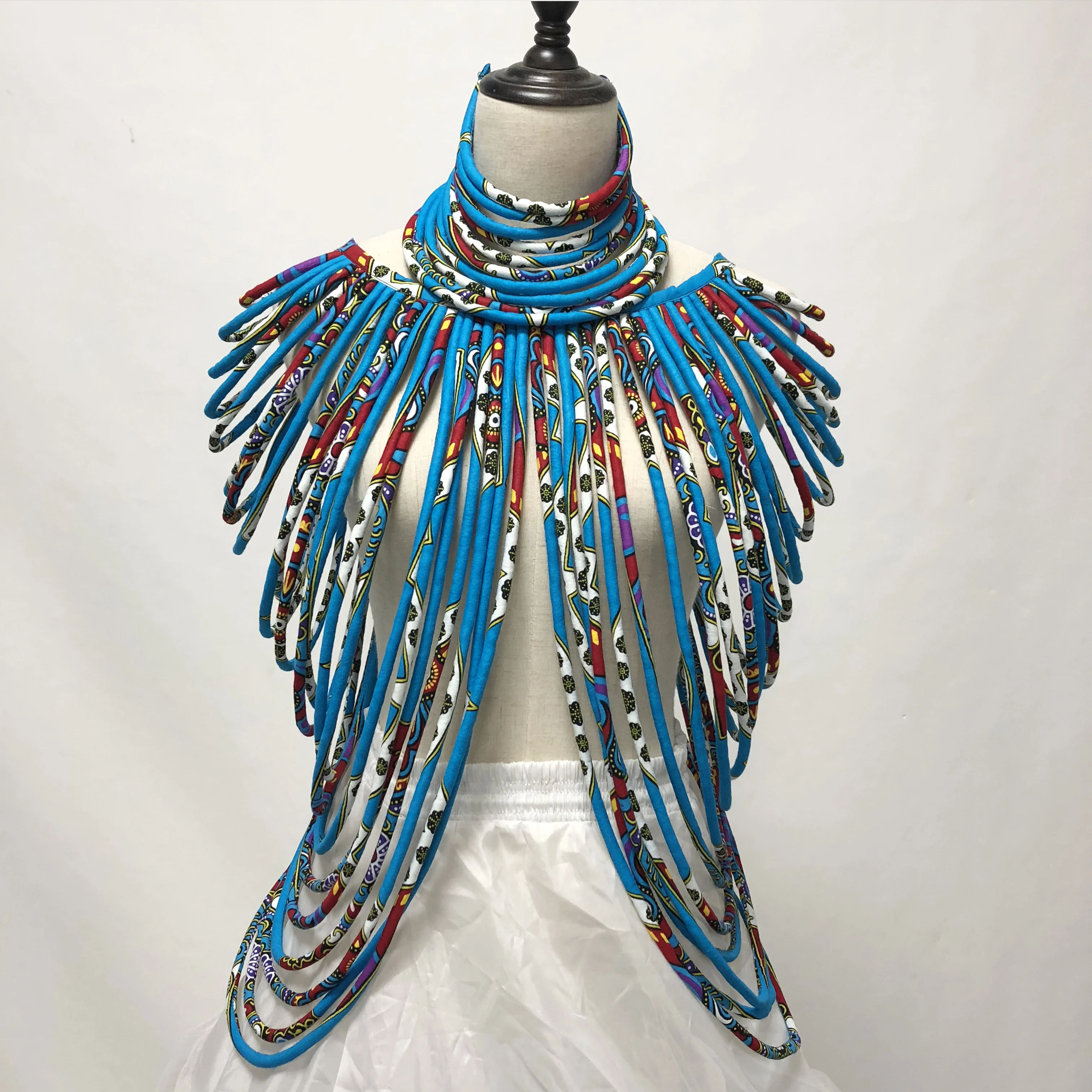 SP026 2019 Анкара красивое многожильное ожерелье Африканское смелые красочные длинные экзотические ювелирные изделия Anfrica ожерелья ручной работы