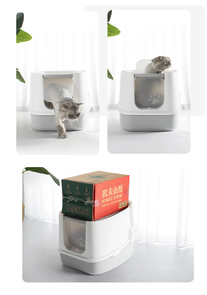 
Manufacturer wholesale Enclosed Anti Splash cat toilet luxury cleaning Cat Litter Box 