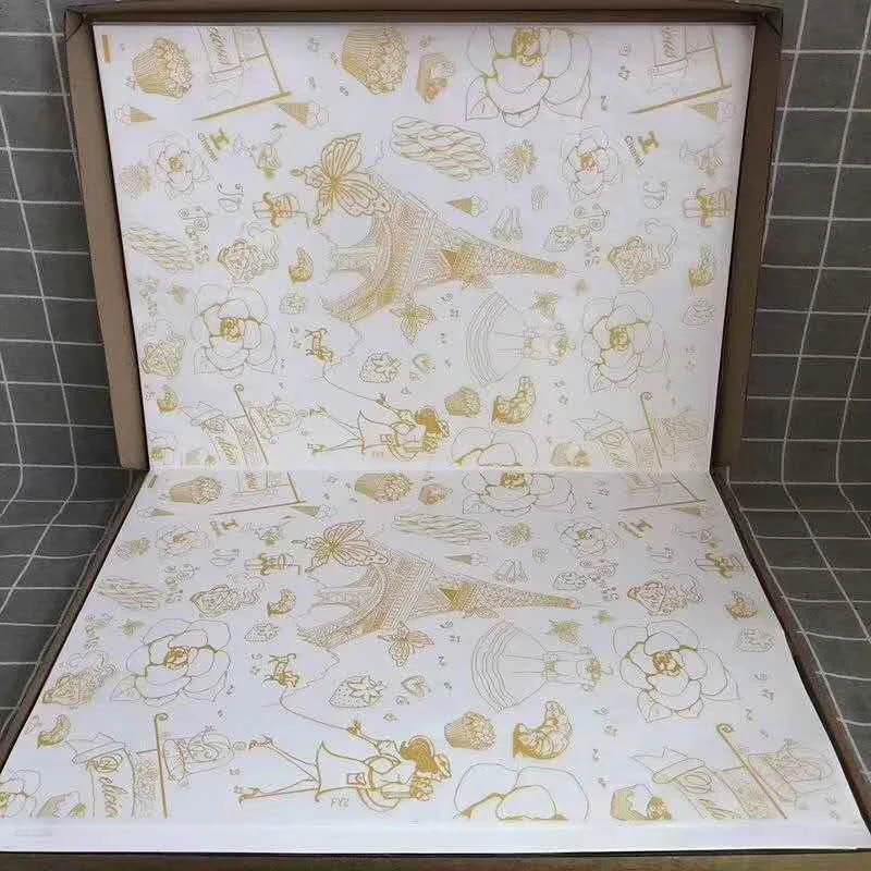 Environmental protection printed wax paper sheets Oil-Proof paper Moisture-Proof  Sandwich Wrapping Paper