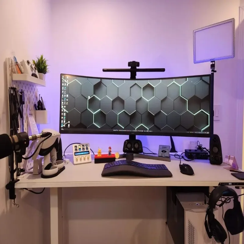 Factory Wholesale Pc Gamer Desk With Led Light Gaming Table Rgb Gaming Desk