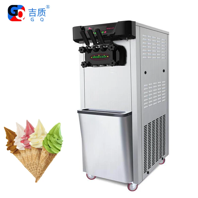 GQ-618NB commercial ice cream machine 2+1 mixed flavors ice cream machine frozen yogurt machine with casters