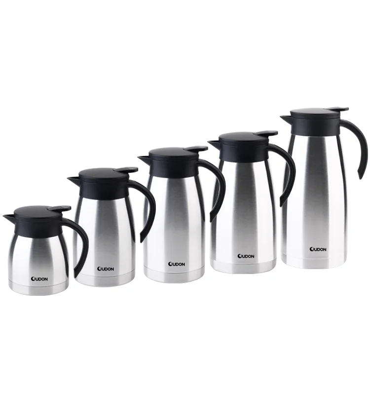 Amazon Hot Sale 5sizes set Coffee Pot Double Wall Stainless Steel Vacuum Insulated Coffee Thermos Hot Water Tea Pot