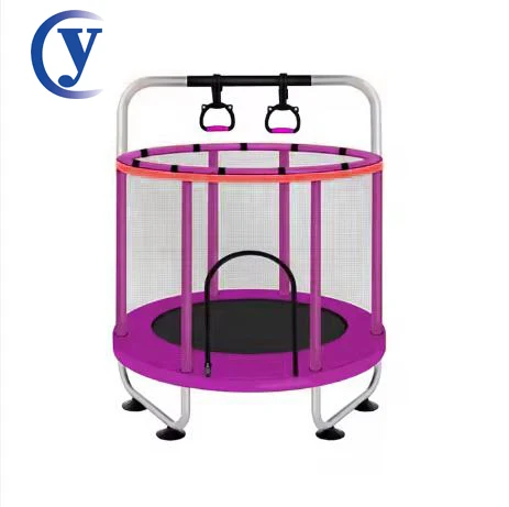 indoor/outdoor no gap safe design mini baby 5ft adjustable toddler trampoline for kids with enclosure