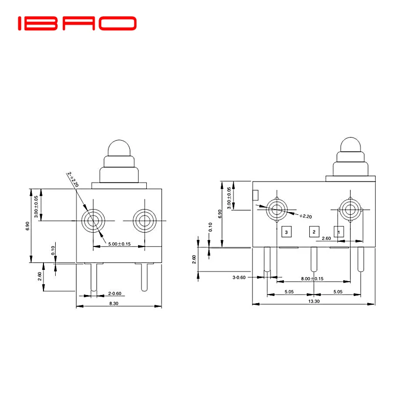 IBAO CNIBAO MAG Series mini small sealed waterproof Micro Switch SMD slide structure