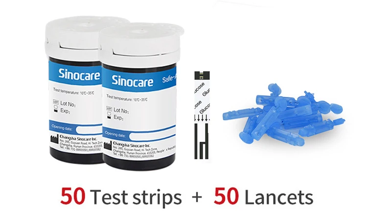  Sinocare Diabetic Test Strips Manufacturer Blood Sugar Wholesale 50 Pcs For Safe