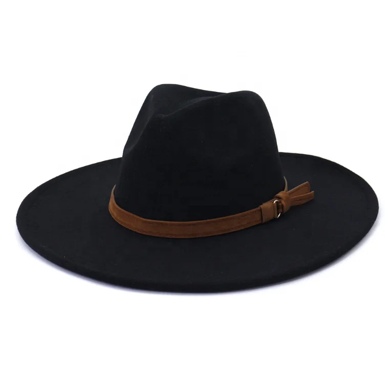 9.5 cm wide brim faux wool felt fedora round hats fedora hat for man women wholesale 2021winter autumn