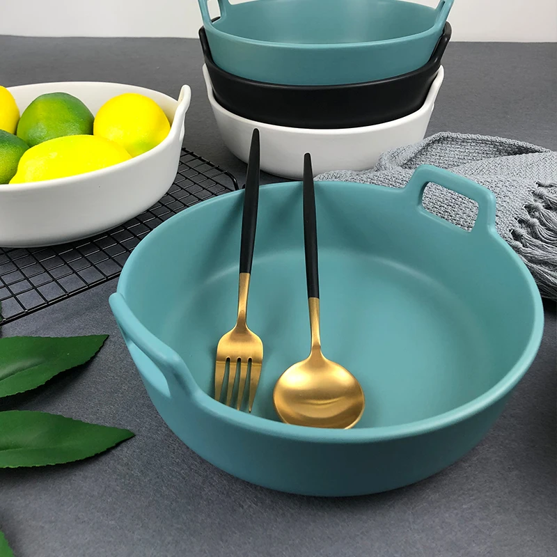 Hot Sale Matte Color Ceramic Porcelain Serving Salad Ramen Noodle  Bowls Sets