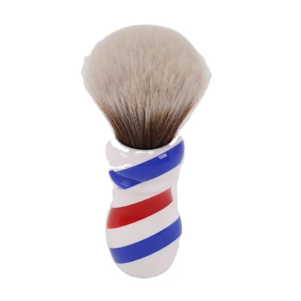 Yaqi New Barber Pole Style 24mm Mew Brown Synthetic Knot Shaving Brush
