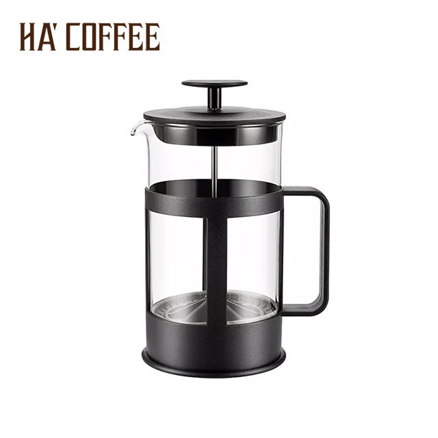 Customized 350/600ml Wholesale Custom Heat Resistant Portable Manual French Press Coffee Maker Prensa Francesa With Plunger