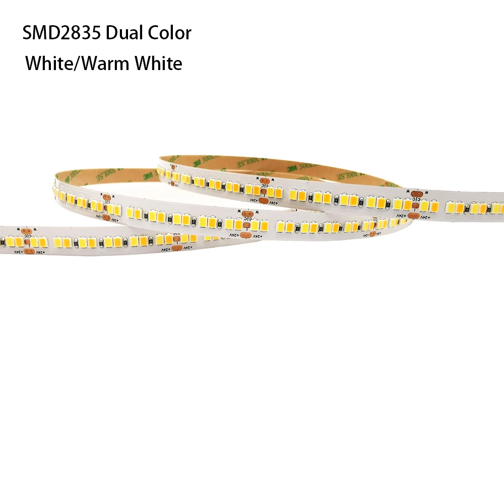 
Double Color 2835 LED Flexible Tape CW/WW Dual White Adjustable CCT Strip Ribbon 