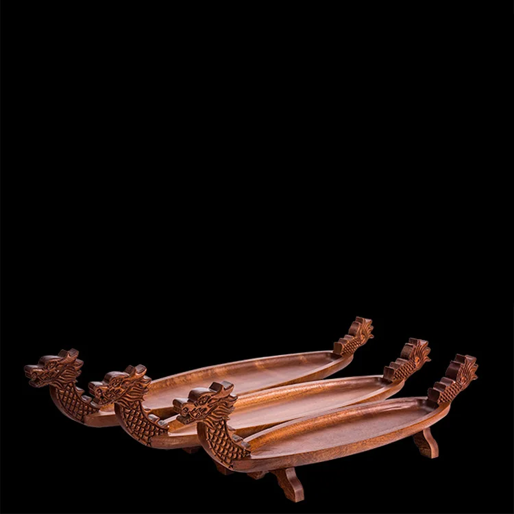 Harmony Hot-sale Restaurant Wholesale Price Serving Tray Shaped Natural Sabimuli Wood Sushi Boat