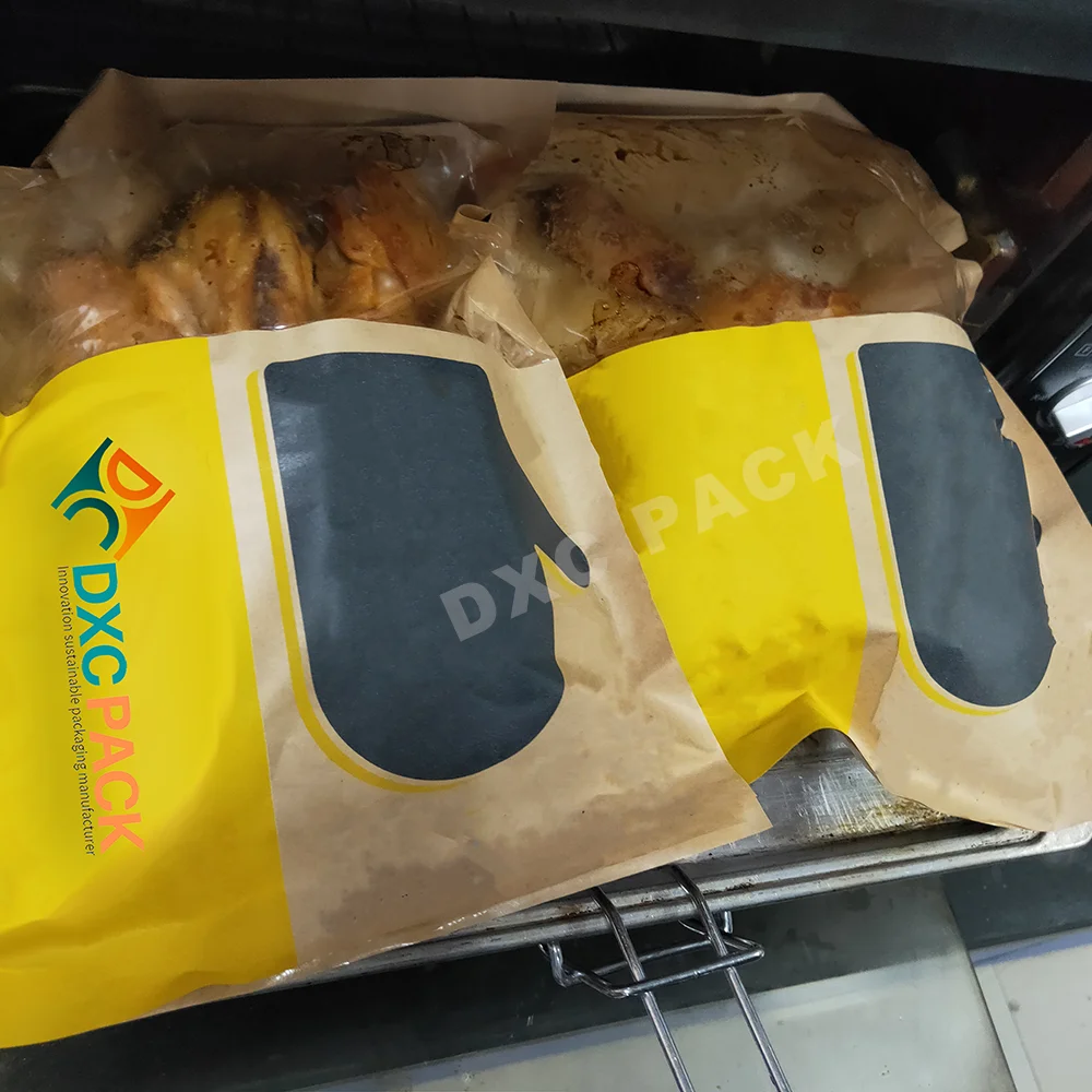 
Kraft paper Ovenable Baking bag for Chicken with window 