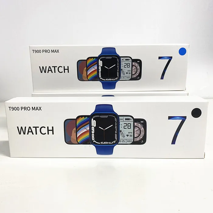 New Arrivals 2022 Fashion Silicone Watch Bands Series 7 smart watch T900 Pro max IP68 Waterproof Sports Smart Watch
