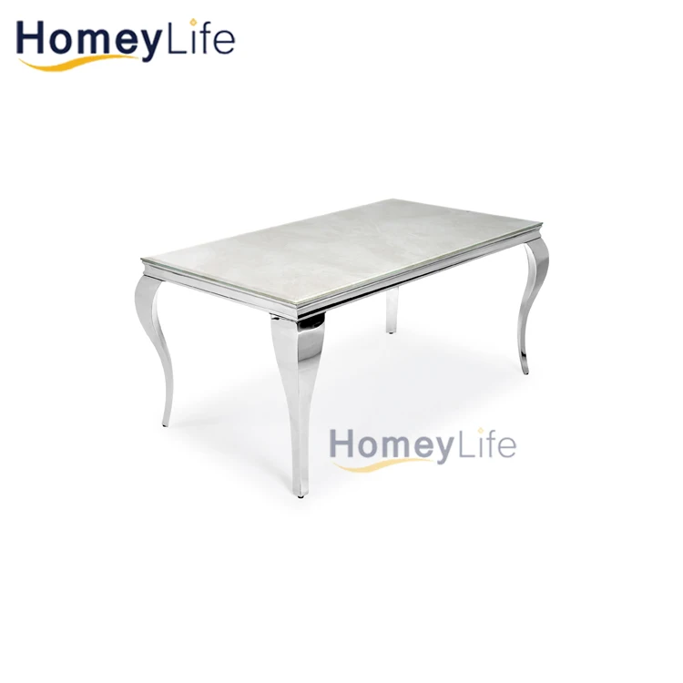 Luxury glossy wedding main table white long wedding tables for wedding furniture