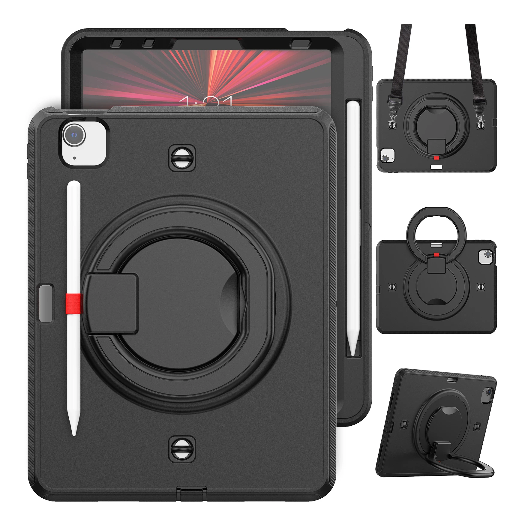 Новейшая модель; 360 Вращение ручной защиты от падения подставки силиконовый прочный планшетный ПК чехол для iPad Pro 11 2021