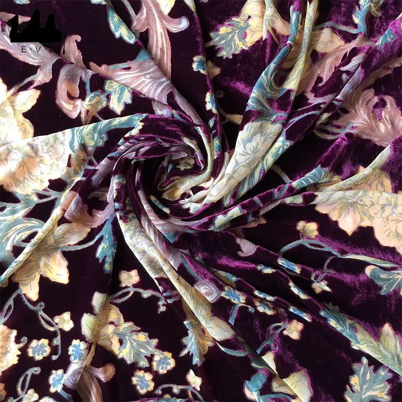 
2019 New design Burn Out Silk Viscose Velvet 