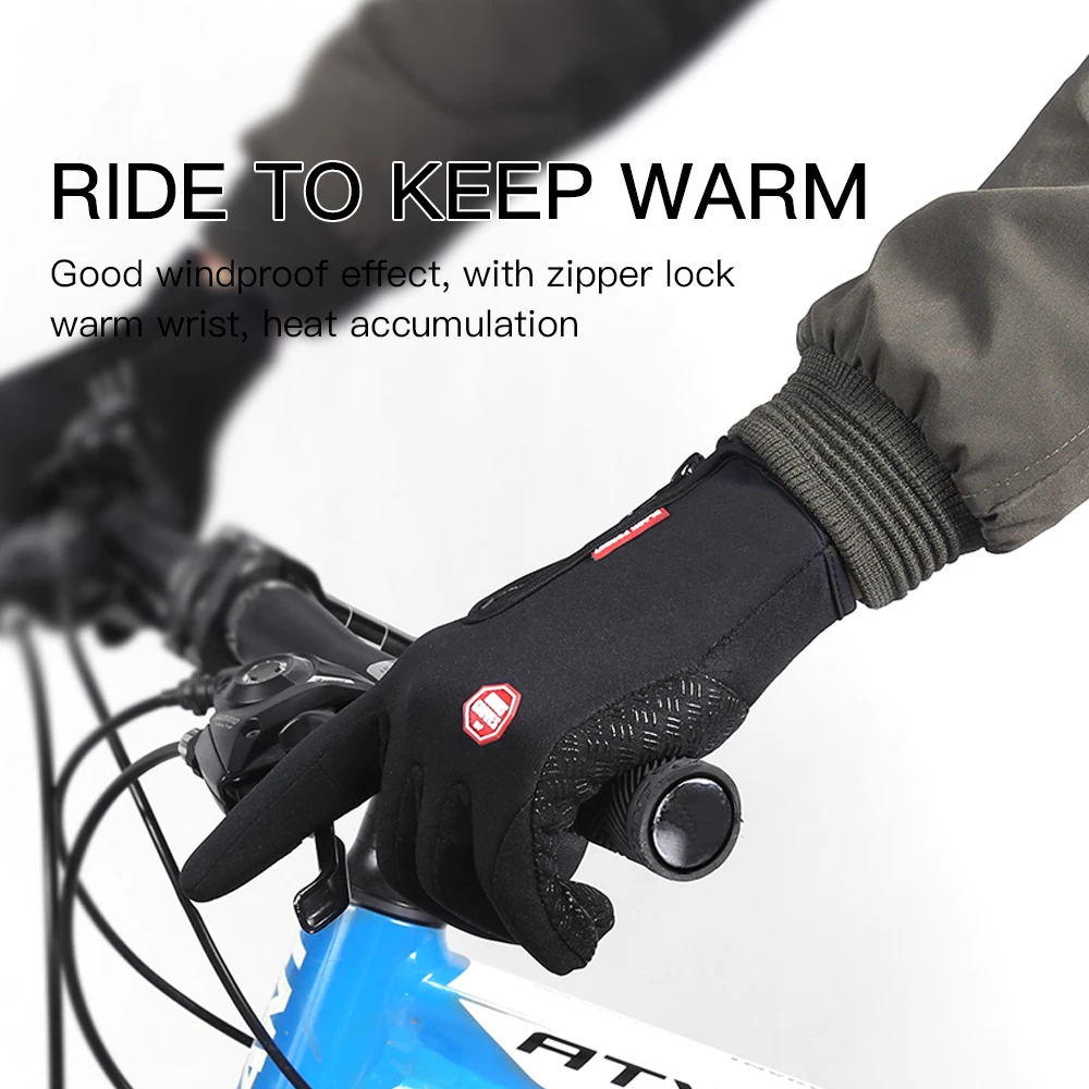 Winter Fleece Warm Touch Screen Waterproof Bike Riding Gloves Outdoor Sports Gloves