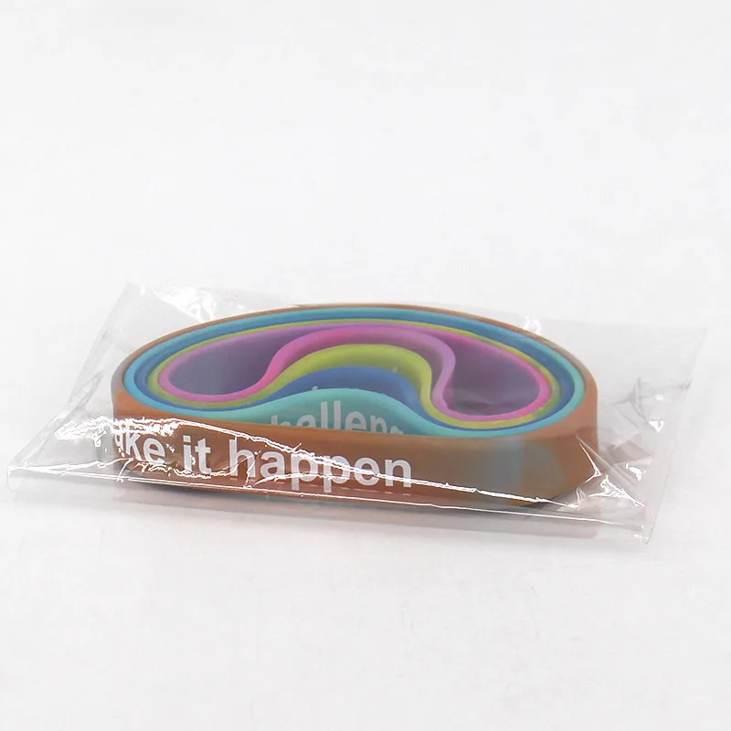 Wholesale In Stock Never give up Camouflage Colorful Silicone Wristband Men Women Students Activity Silicone Bracelet