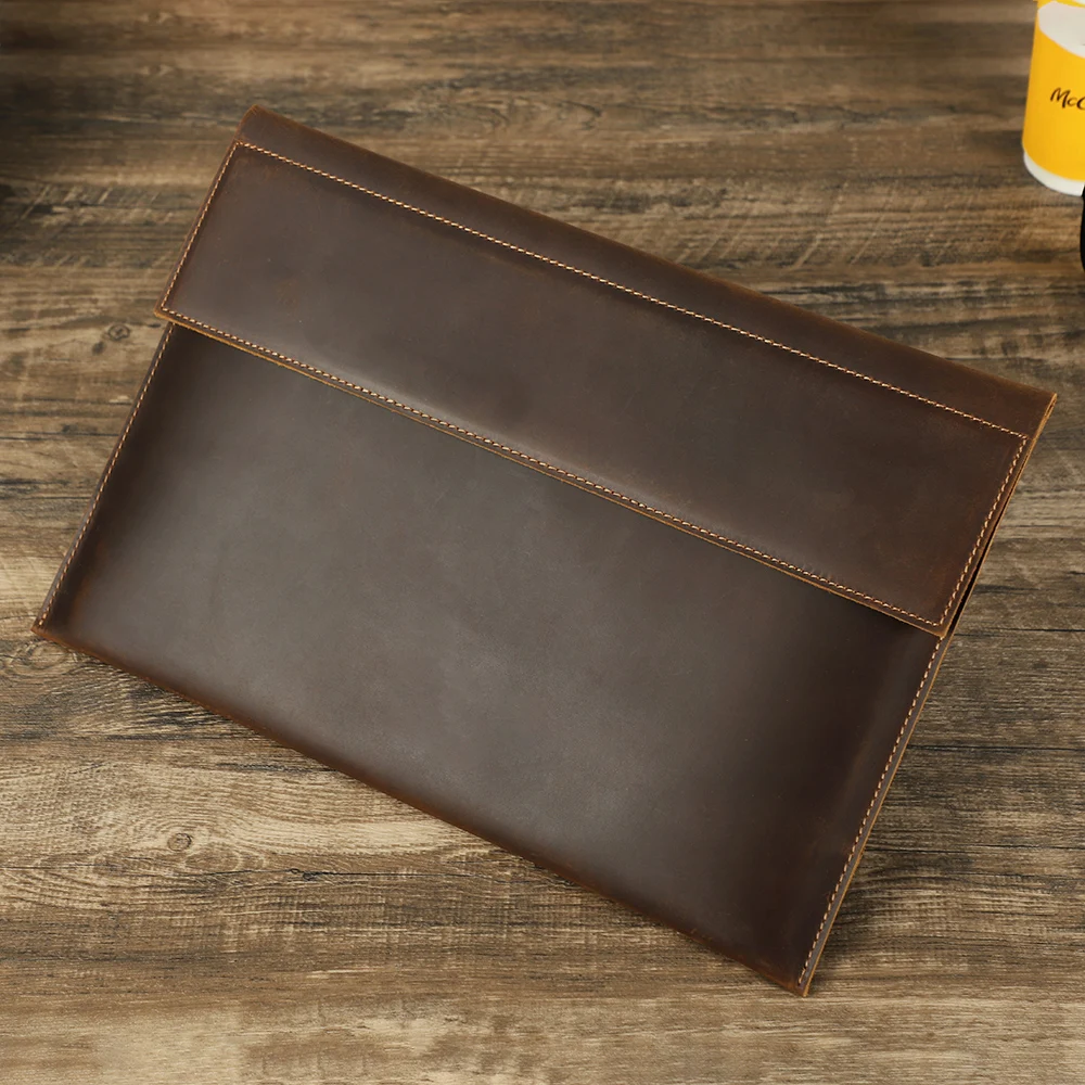 Leather Travel 13 14 15 16 IN Laptop Storage Sleeve Cover Case Business Bag for Mac Book Pro Air M1 M2