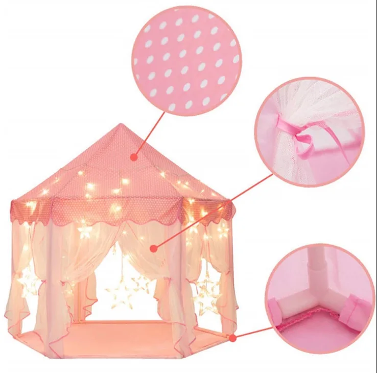Free Sample Baby Game Castle Portable Princess Castle Tent for Girls Fairy Play Tents for Kids Playhouse