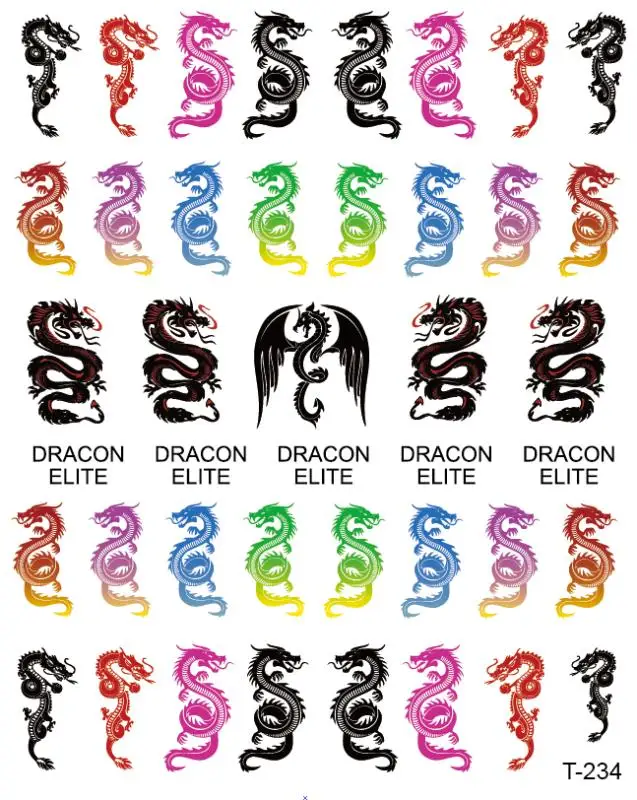 Wholesale Popular Nail Sticker Dragon Pattern  3D Nail Wrap Paper Dragon Nail Decals Sticker