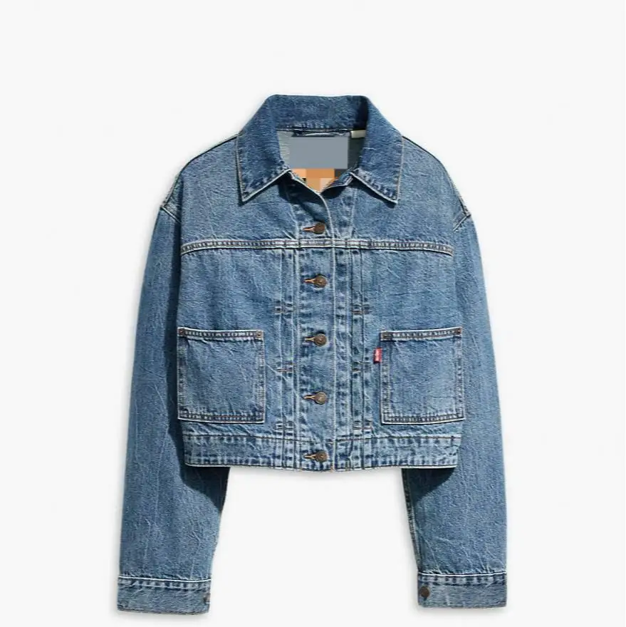High Quality Wholesale Custom Women Denim Jackets Women Jean Jacket Blue Plain Denim Coat Jacket