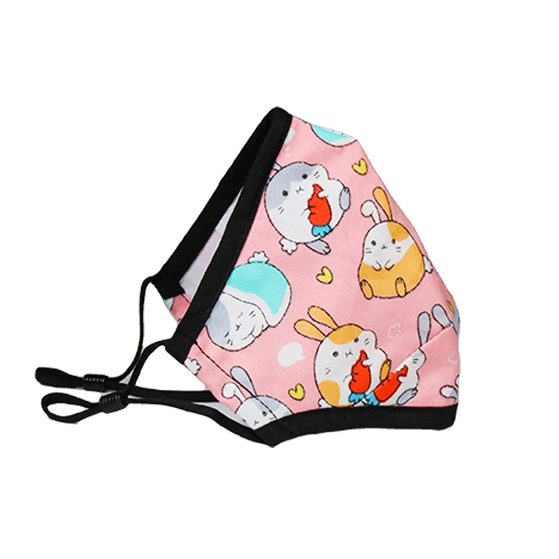 wholesale fashion pm2.5 dust face mask cotton mask for children kid printed cartoon patterns washable reusable cotton masks