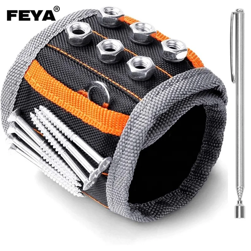 Adjustable Strong Magnetic Wristband 3 Rows Wrist Band For Holding Screws Nails Drill Bits And Small Tools Bracelet