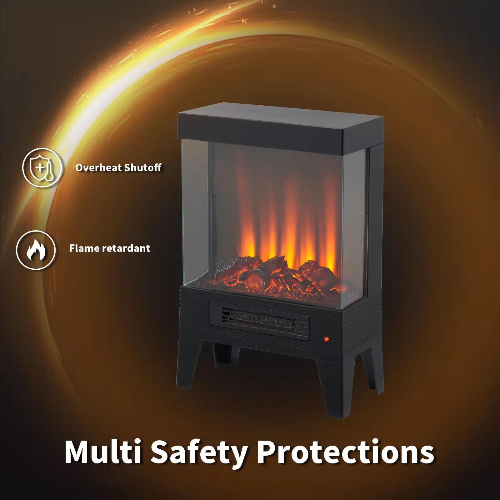 Professional Factory Safety And Warmly Glass Fireplace Electric Heaters For Home