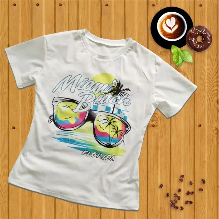 
08AF371 new arrival round neck short sleeve letter print woman casual fashion t shirt 