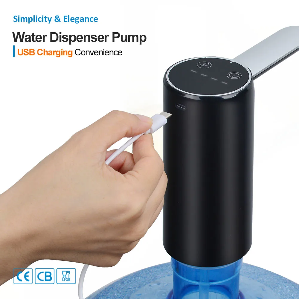 Plastic Electric Portable Rechargeable Desktop Usb Pump Water Dispenser