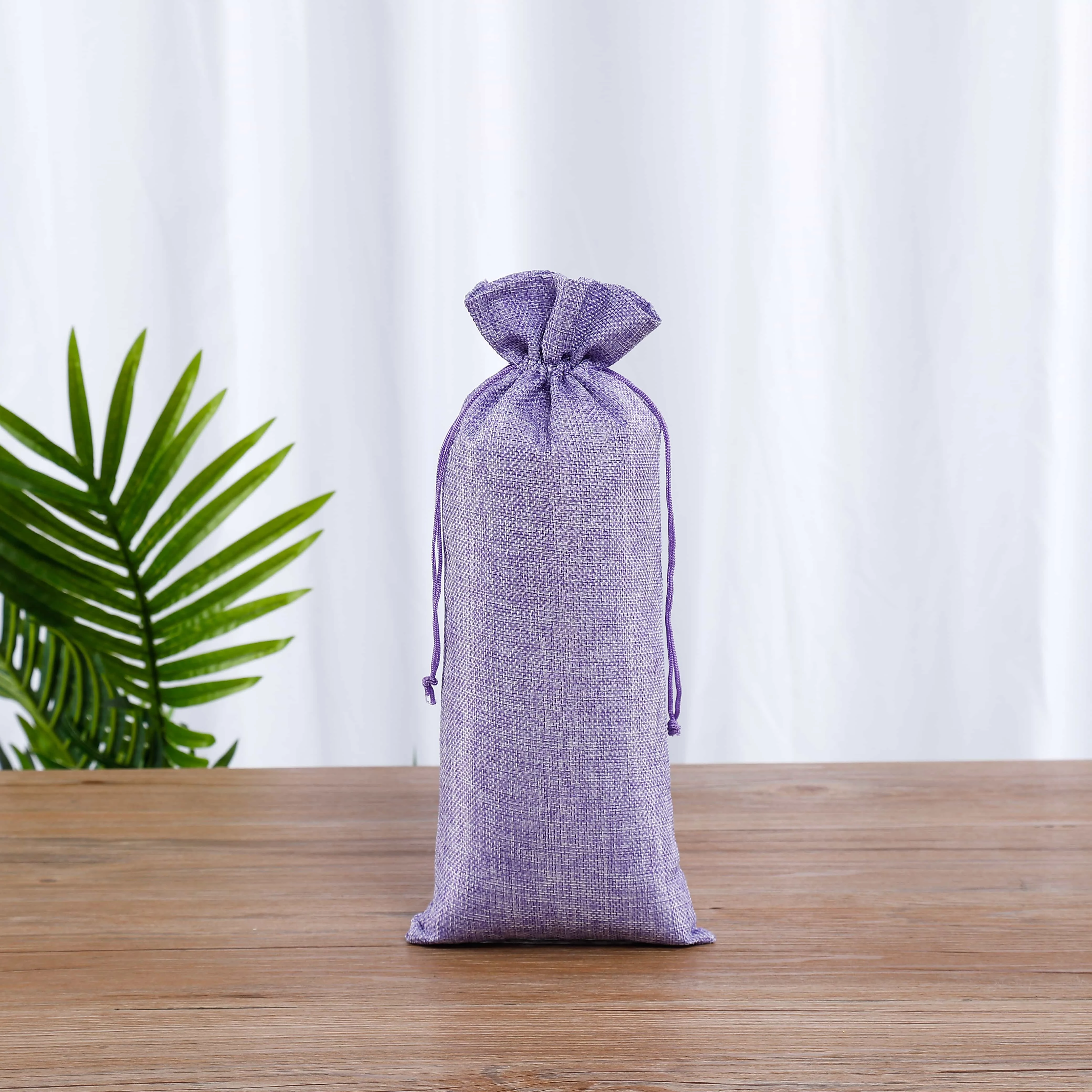 Custom Logo Cash Sale Single Bottle Leather Jute Wine Bag For Gift