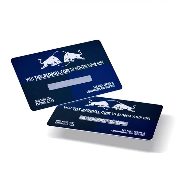 Customized barcode digital encoding PVC Plastic Business lucky gift scratch card and discount card