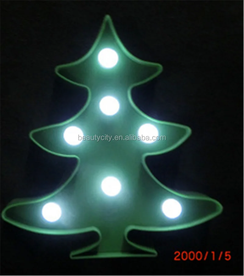 Plastic Christmas tree and cactus LED lamp marquee light cute decoration in bedroom