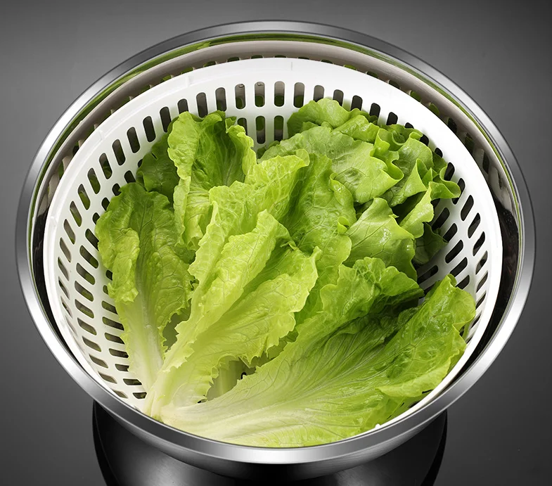 Ручной Спиннер из нержавеющей стали, Быстросохнущий аппарат большого объема для сушки салатов, фруктов, овощей