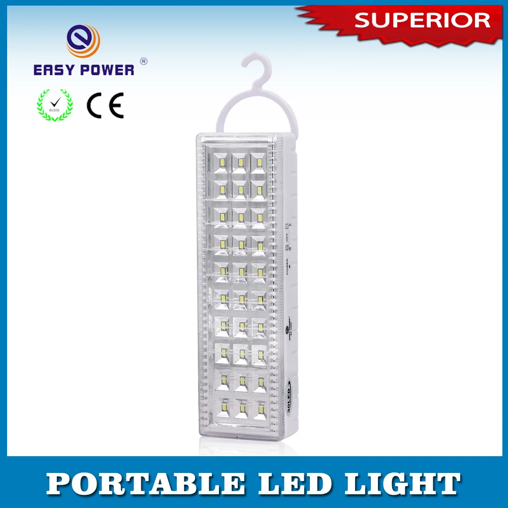 Energy power saving portable rechargeable LED Emergency Light LED Lamps with 30 pcs SMD LED Home Camping Light for Outdoor