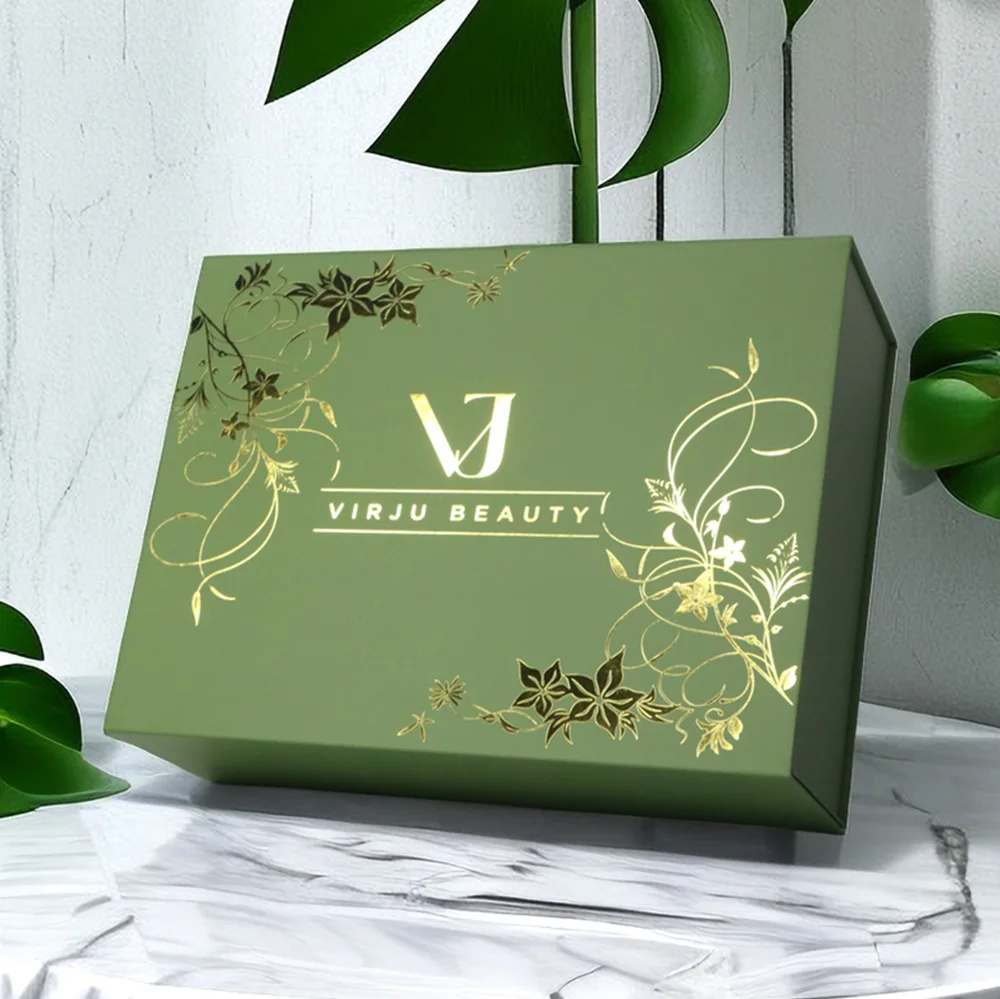 Изготовленный на заказ логотип складной магнитный Жесткий картон косметическая упаковка Бумага Магнит крышка закрытия подарочная коробка