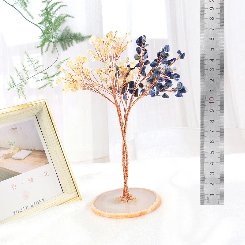 Wholesale Natural Healing Stones Quartz Tree Fengshui Hand Made Lucky Crystal Tree For Decoration