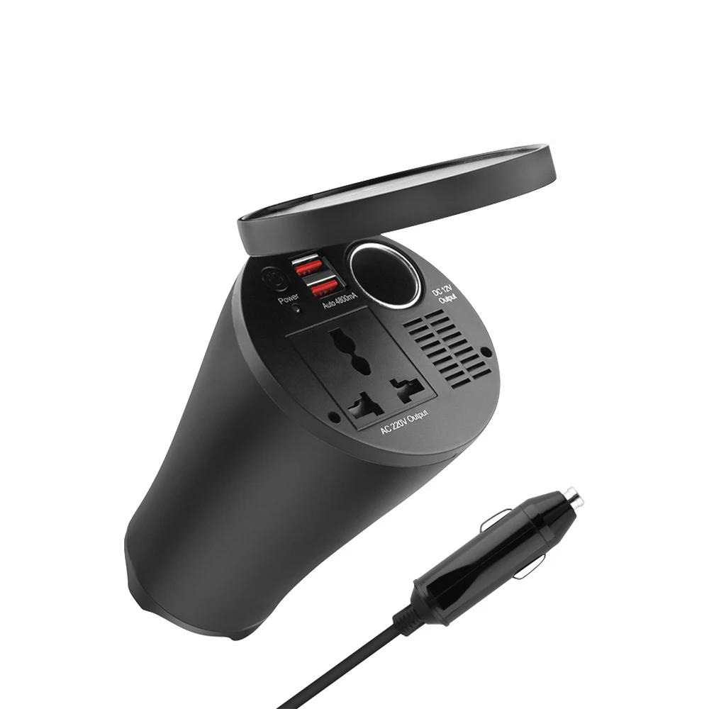 Custom Logo Printing150W Car Power Inverter DC 12V to 220V AC Car Converter 4.8A Dual USB Smart Car Charger