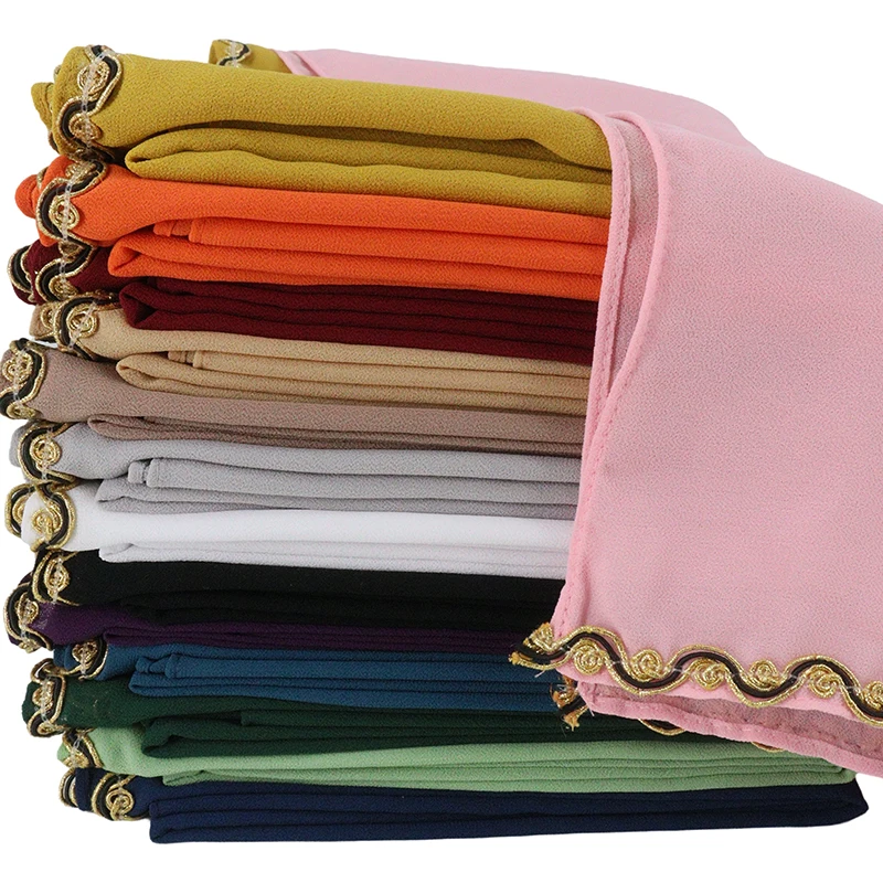 Lace Hijab Silk With Muslim Chiffon saudi niqab Party Wear Accessories Pin Hijab Scarf