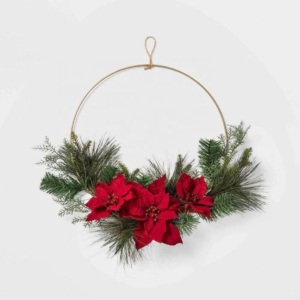 14 Inch Metal Floral Hoop Wedding for Table Wreath Rings Large Gold Craft for Making Decor Dream Catcher and DIY Wall Hanging